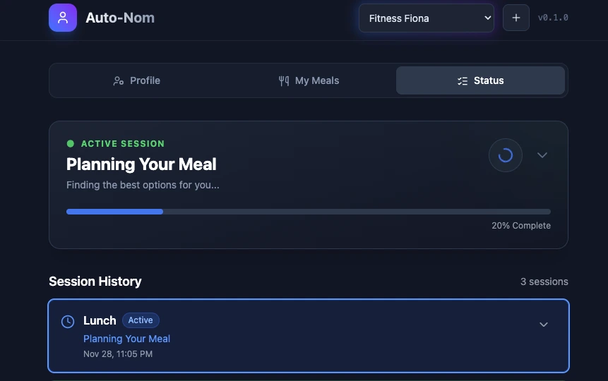 Semantic Meal Planning: The Researcher agent interpreting vague user constraints to find suitable meal options.